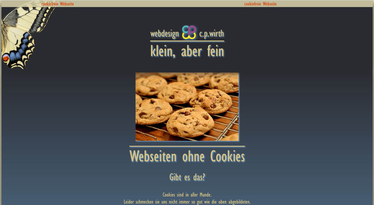 Sreenshot der Webseite no-cookies.info