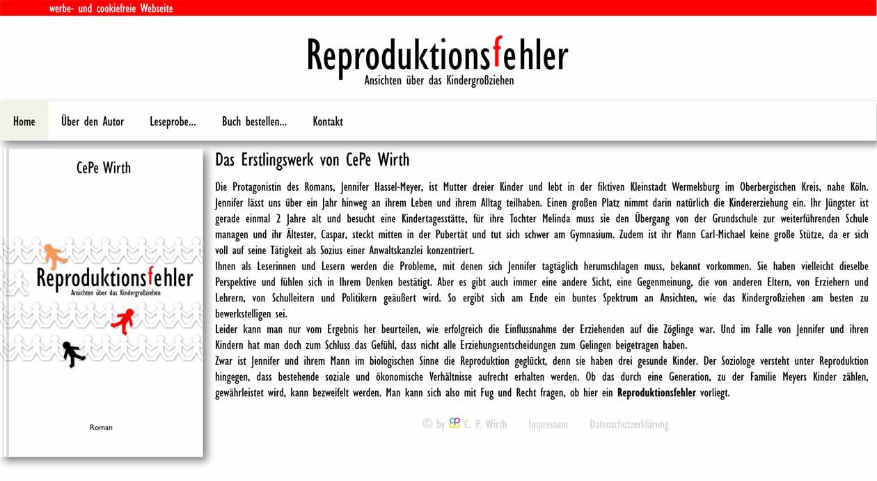 Sreenshot der Webseite reproduktionsfehler.de